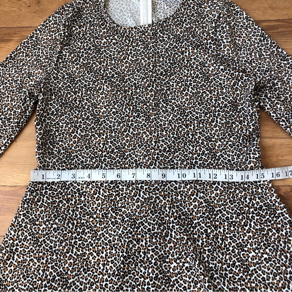 Banana Republic Leopard Print Fit and Flare Front Slit L/S MIDI Dress Sz M - Picture 13 of 16